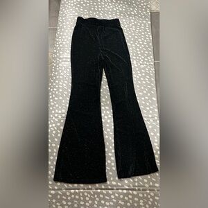 SHEIN Black Glitter Flare Pants